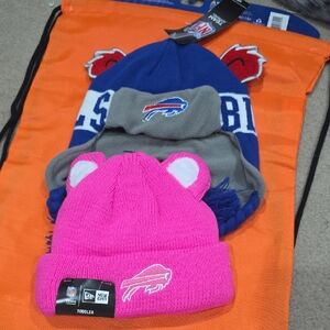 NFL Kids Beanie Set - Blue, Gray, Pink